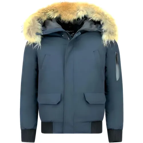 Winter Jacket Online - Winter Jackets with Genuine Fur Collar - Pi-7005B , male, Sizes: L, M, XL, S - Enos - Modalova