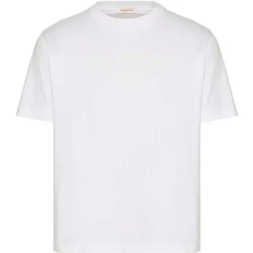 Baumwoll Rundhals T-shirt Print , Herren, Größe: M - Valentino - Modalova