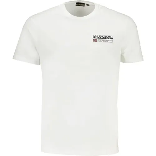 Bio-Baumwolle Logo Print T-Shirt , Herren, Größe: L - Napapijri - Modalova