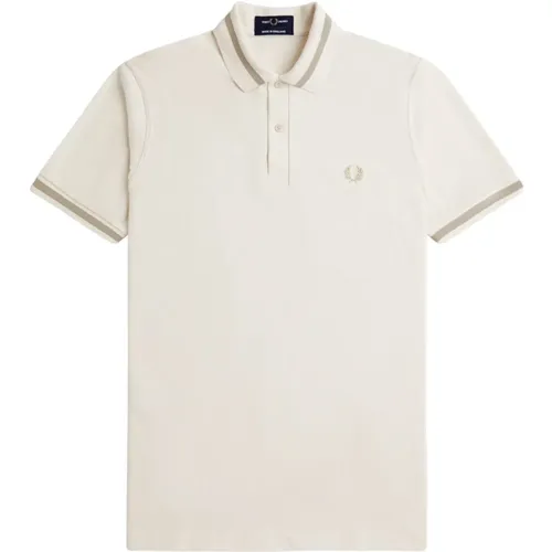 Single Tipped Polo Shirt Ecru/ , Herren, Größe: 4XS - Fred Perry - Modalova