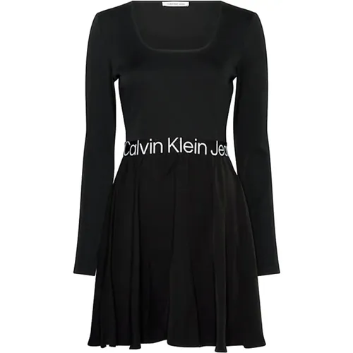 Schwarzes Künstlerisches Kleid - Calvin Klein - Modalova