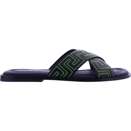 Stylish Greca Sandals for Men , male, Sizes: 9 UK, 6 UK, 11 UK, 7 UK - Versace - Modalova