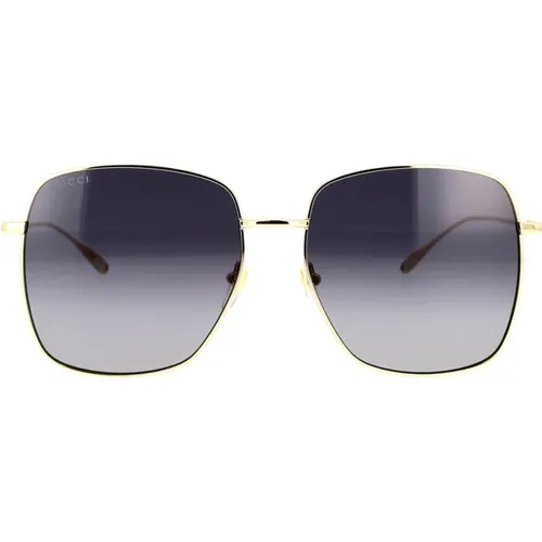 Quadratische Oversized Sonnenbrille mit Goldrahmen und Verlaufsgläsern - Gucci - Modalova