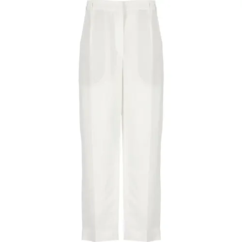 Linen Blend Trousers with Front Pleats , female, Sizes: XS - BRUNELLO CUCINELLI - Modalova