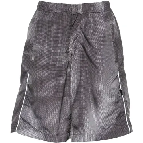 Crinkle Shorts with All-Over Graphic Print , male, Sizes: M, L - 44 Label Group - Modalova