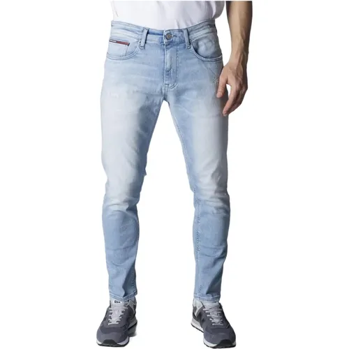 Blaue Herren Jeans mit Reißverschluss und Knopf , Herren, Größe: W38 L30 - Tommy Jeans - Modalova