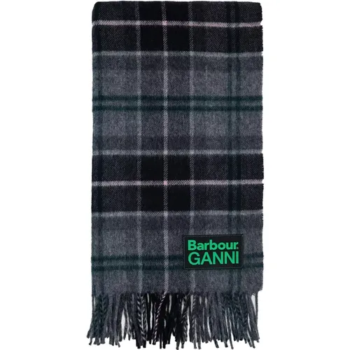 Check Wool Scarf with Fringes , female, Sizes: ONE SIZE - Barbour - Modalova