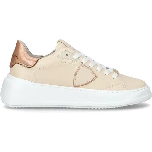 Moderne Nude Tres Temple Sneaker , Damen, Größe: 36 EU - Philippe Model - Modalova