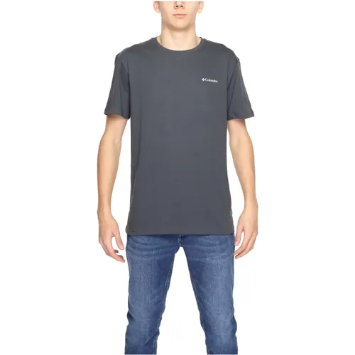 Graues Bedrucktes Rundhals-T-Shirt , Herren, Größe: XL - Columbia - Modalova