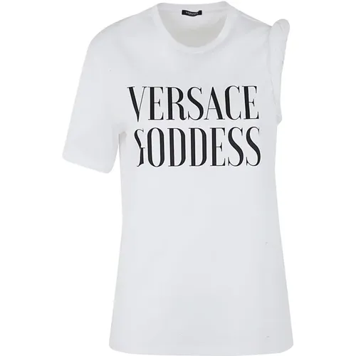 Goddes Printing T-Shirt , female, Sizes: 2XS - Versace - Modalova