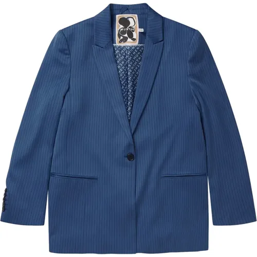 Lussima Blazer with Pinstripe Print , female, Sizes: S - Munthe - Modalova