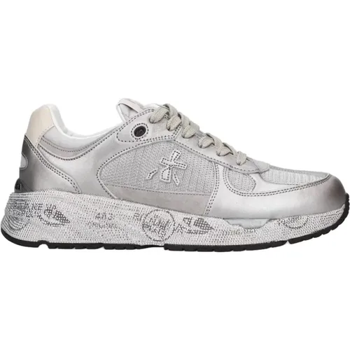 Silberne Ledersneakers Logo Sohle - Premiata - Modalova