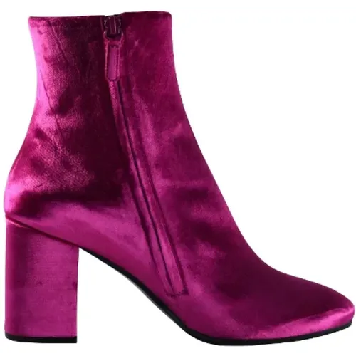 Velvet Booties with Large Covered Heel , female, Sizes: 5 UK - Balenciaga - Modalova