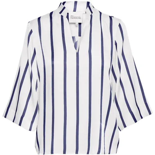 Striped Blouse with ¾ Sleeves , female, Sizes: L, M, 3XL, XS, S, XL - My Essential Wardrobe - Modalova