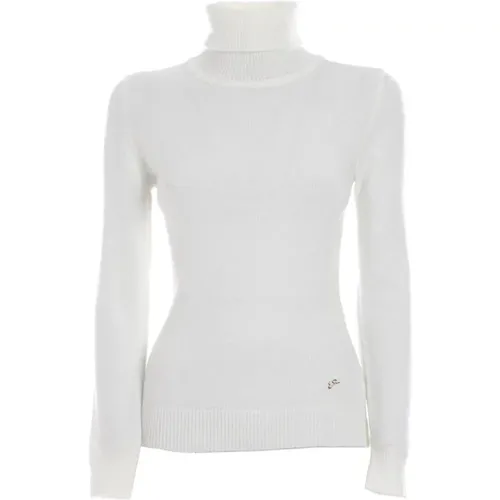 Hochgeschlossener Pullover mit Lurex-Details , Damen, Größe: L - YES ZEE - Modalova