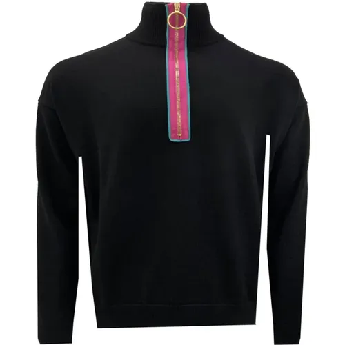 Men's High Neck Zip Sweater , male, Sizes: XL, L - Moschino - Modalova