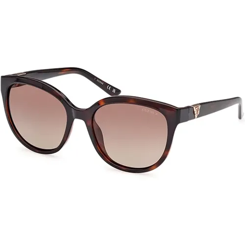 Stylische Sonnenbrille mit polarisierten braunen Gläsern , Damen, Größe: 56 MM - Guess - Modalova