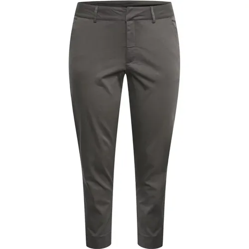 Chino Hose Dunkler Schatten Gekürzte Länge , Damen, Größe: XL - Kaffe Curve - Modalova