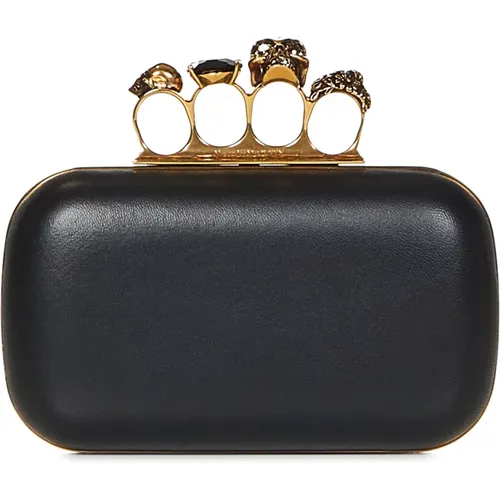 Schwarze Knuckle Clutch Tasche - alexander mcqueen - Modalova