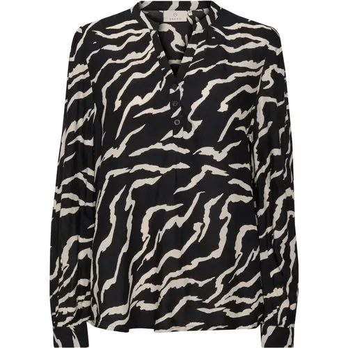 Zebra Print Blouse Top & T-Shirt , female, Sizes: M, S, XS, L, 3XL, XL, 2XL - Kaffe - Modalova