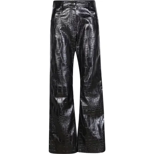 Croco Trousers with All-Over Crocodile Print , female, Sizes: S, 2XS - Msgm - Modalova