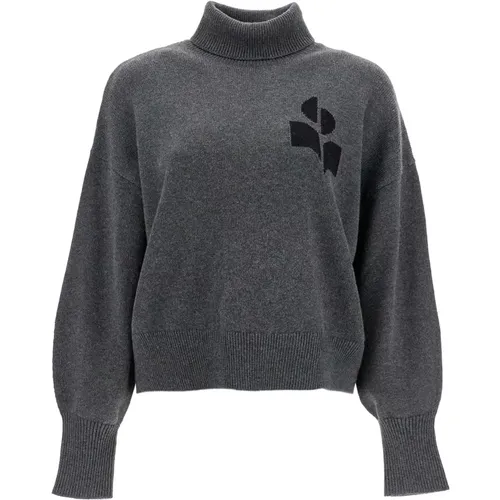 Oversized Pullover mit hohem Kragen und Logo , Damen, Größe: 2XS - Isabel Marant Étoile - Modalova