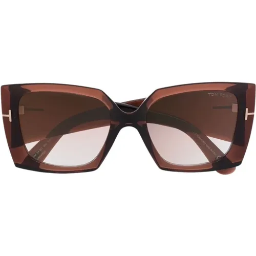 Braun/Havana Sonnenbrille , Damen, Größe: 54 MM - Tom Ford - Modalova