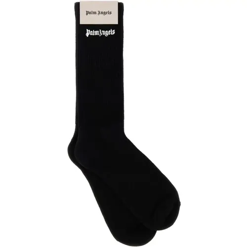 Schwarze Stretch-Baumwollmischung Socken , Herren, Größe: L/Xl - Palm Angels - Modalova