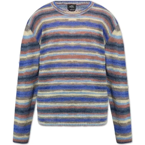 Striped Mohair Knit Sweater , male, Sizes: M, L - A.p.c. - Modalova