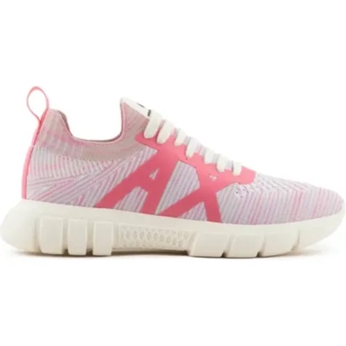 Fuchsia Sneakers Bequem Stretchig , Damen, Größe: 40 EU - Armani Exchange - Modalova