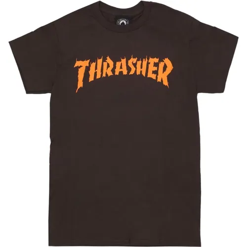 Flammen T-Shirt , Herren, Größe: L - Thrasher - Modalova