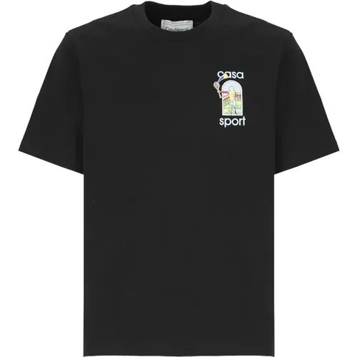 Cotton T-shirt Crew Neckline Logo , male, Sizes: S - Casablanca - Modalova