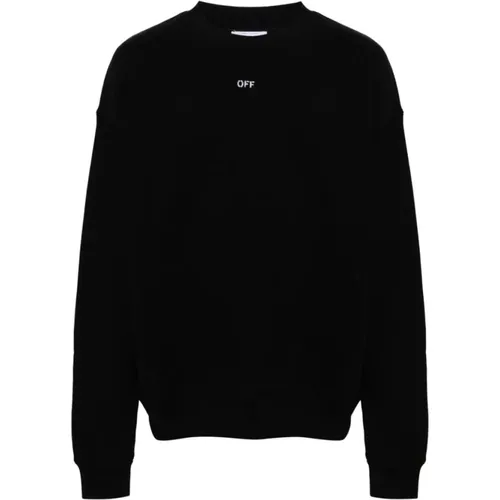 Schwarzer Sweatshirt mit Logo-Print , Herren, Größe: S - Off White - Modalova