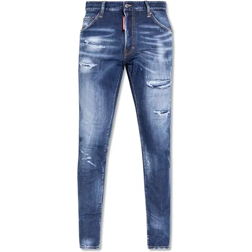 Blaue Distressed Slim-Fit Jeans , Herren, Größe: L - Dsquared2 - Modalova