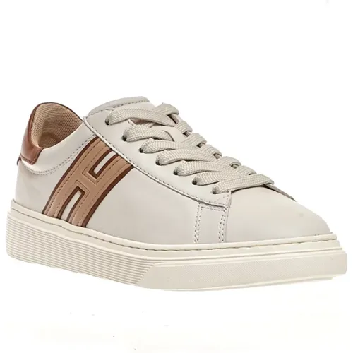 Leather Butter and Leather Cassetta Sneakers - Size 36 , female, Sizes: 6 UK, 4 UK - Hogan - Modalova