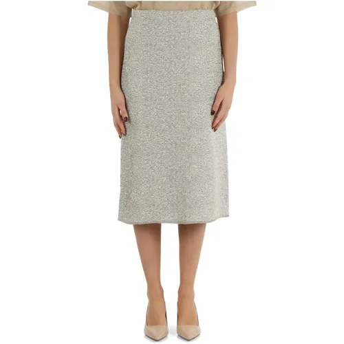 Tweed Pointed Skirt with Metallic Thread , female, Sizes: S - Fabiana Filippi - Modalova
