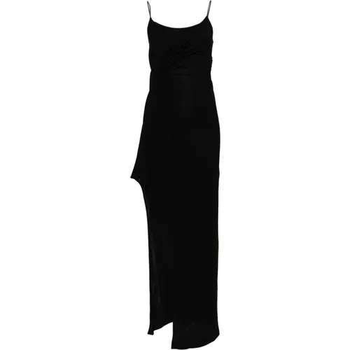 Schwarzes ärmelloses langes Kleid mit Seitenschlitz , Damen, Größe: M - pinko - Modalova