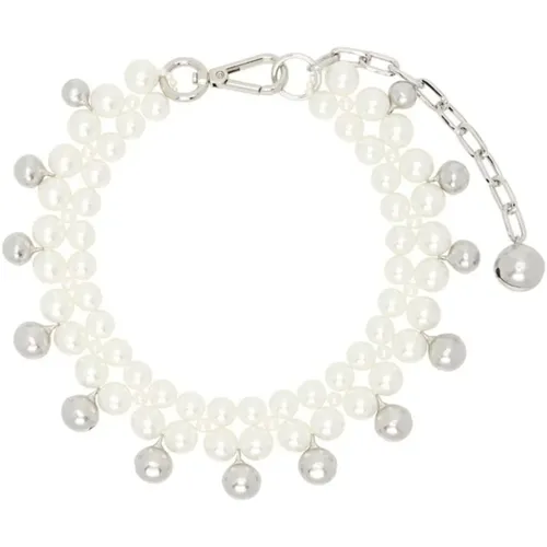 Double Bell Charm AND Pearl Necklace , female, Sizes: ONE SIZE - Simone Rocha - Modalova