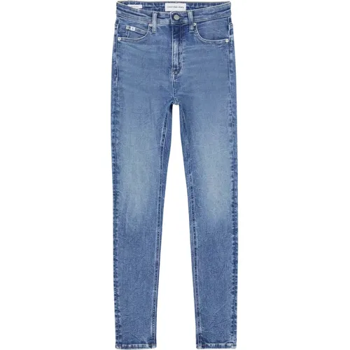 Skinny-Jeans Mit Hohem Bund , Damen, Größe: W27 L30 - Calvin Klein Jeans - Modalova