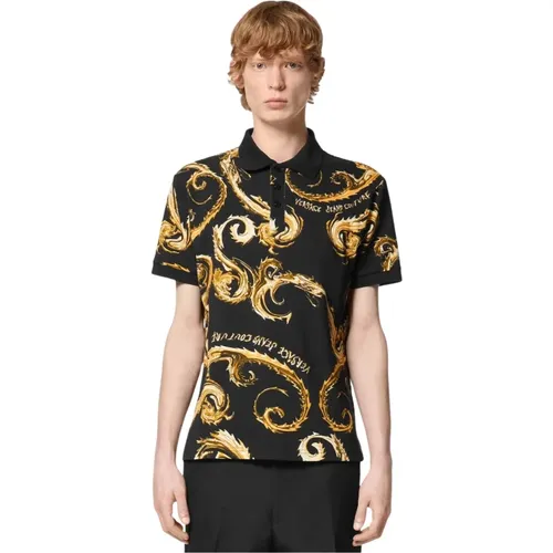 Schwarzes Chromo Polo Herren Must-Have , Herren, Größe: M - Versace Jeans Couture - Modalova