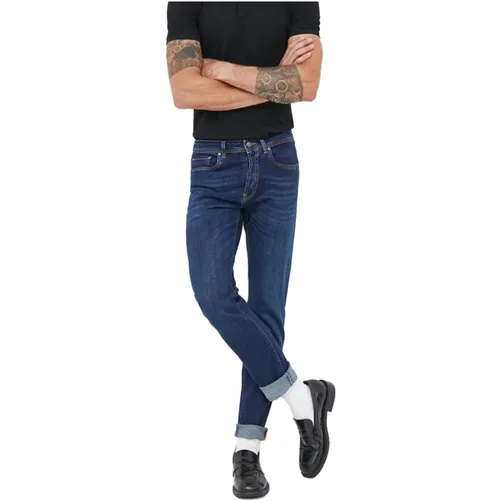 Reguläre Dunkle Waschung Leder Rückseite Jeans , Herren, Größe: W40 - Liu Jo - Modalova