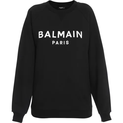Sweatshirt aus Baumwolle mit Logo-Print - Balmain - Modalova