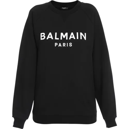 Sweatshirt aus Baumwolle mit Logo-Print , Damen, Größe: M - Balmain - Modalova