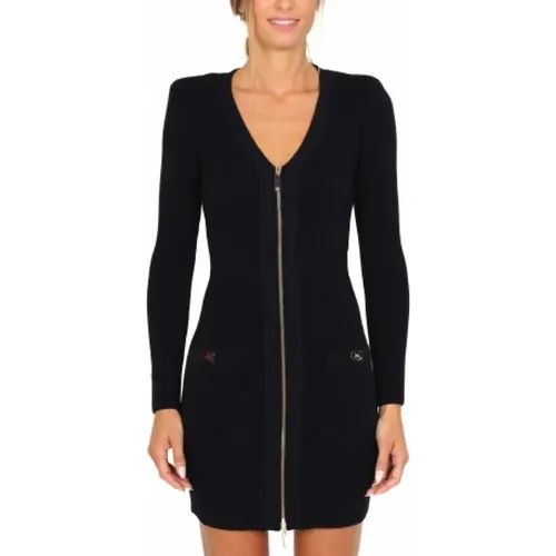 Knit Dress with Zipper Detail , female, Sizes: 2XS, XS - Elisabetta Franchi - Modalova