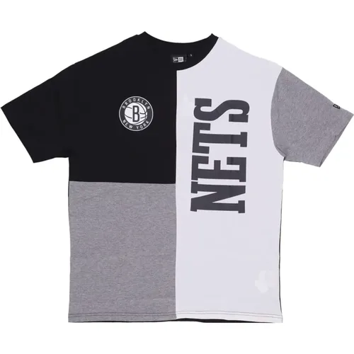 Brooklyn Nets Logo T-Shirt Schwarz/Grau , Herren, Größe: S - new era - Modalova