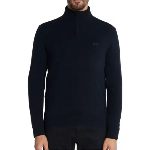 Ribbed Collar Sweater , male, Sizes: 3XL - Hugo Boss - Modalova