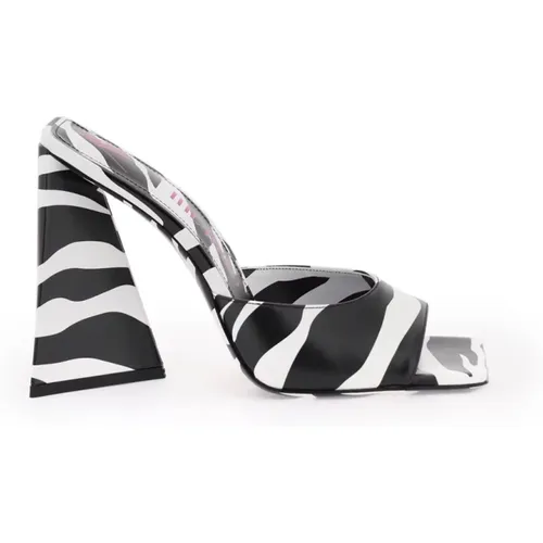 Zebra-bedruckte Leder Devon Mules , Damen, Größe: 40 EU - The Attico - Modalova