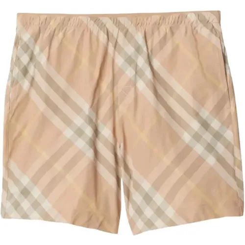 Check Swim Shorts for Men , male, Sizes: L - Burberry - Modalova