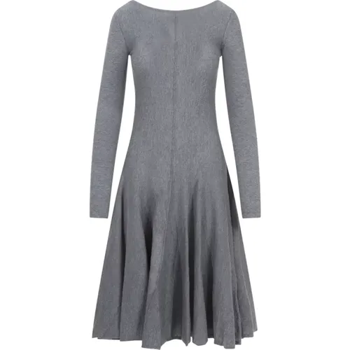 Grey Wool Flared Dress Aw23 , female, Sizes: S - Khaite - Modalova