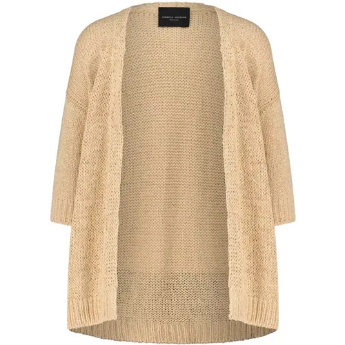 Short Sleeve Knit Cardigan , female, Sizes: M - Roberto Collina - Modalova